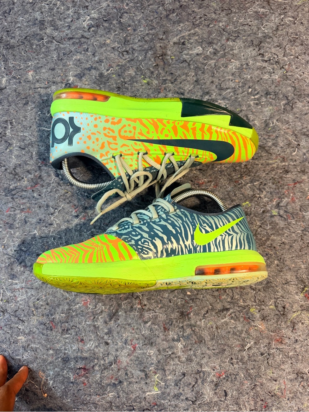 Nike Kids Neon Green Multicolor Zebra Print Sneakers